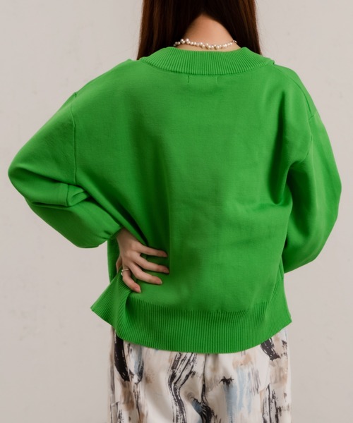 Ezick（エジック）の「ダンボールニットショートカーディガン（カーディガン/ボレロ・レディース・アイボリー/オレンジ/ブラック/グリーン・FREE）」の14枚目の写真