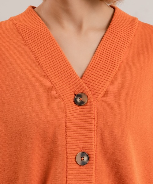 Ezick（エジック）の「ダンボールニットショートカーディガン（カーディガン/ボレロ・レディース・アイボリー/オレンジ/ブラック/グリーン・FREE）」の13枚目の写真