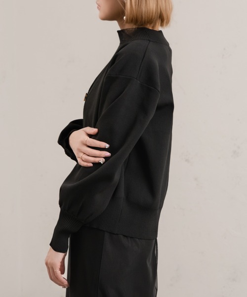 Ezick（エジック）の「ダンボールニットショートカーディガン（カーディガン/ボレロ・レディース・アイボリー/オレンジ/ブラック/グリーン・FREE）」の12枚目の写真