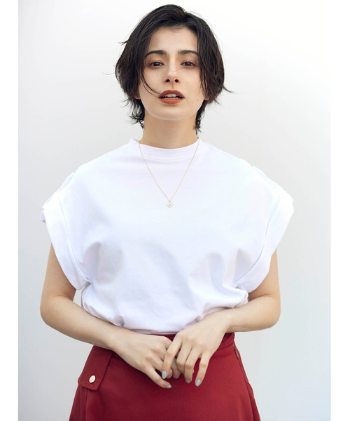 OPAQUE.CLIP（オペークドットクリップ）の「◆【大草直子さんコラボ】オーガニックコットンTシャツ（Tシャツ/カットソー・レディース・ブルー/ベビーピンク/ホワイト系/グリーン系・40/38/36）」の2枚目の写真