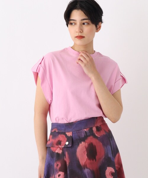 OPAQUE.CLIP（オペークドットクリップ）の「◆【大草直子さんコラボ】オーガニックコットンTシャツ（Tシャツ/カットソー・レディース・ブルー/ベビーピンク/ホワイト系/グリーン系・40/38/36）」の4枚目の写真