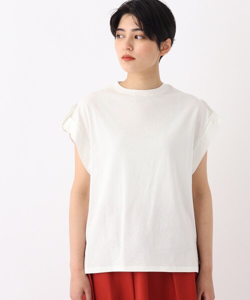 OPAQUE.CLIP（オペークドットクリップ）の「◆【大草直子さんコラボ】オーガニックコットンTシャツ（Tシャツ/カットソー・レディース・ブルー/ベビーピンク/ホワイト系/グリーン系・40/38/36）」の9枚目の写真