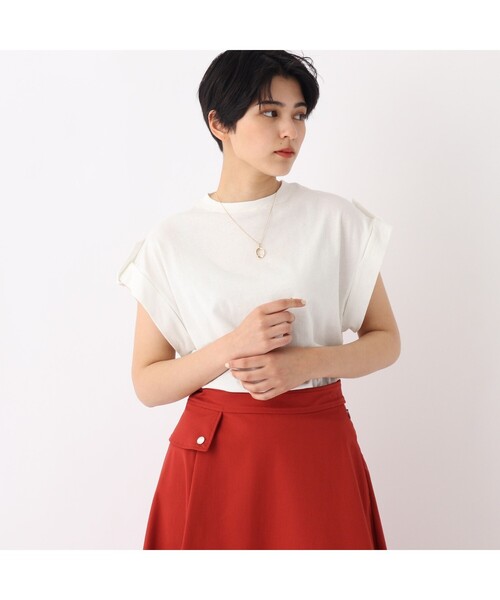 OPAQUE.CLIP（オペークドットクリップ）の「◆【大草直子さんコラボ】オーガニックコットンTシャツ（Tシャツ/カットソー・レディース・ブルー/ベビーピンク/ホワイト系/グリーン系・40/38/36）」の7枚目の写真