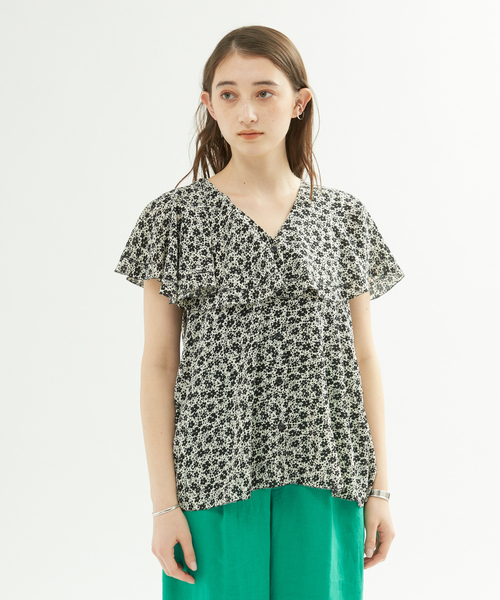 Rouge vif Anna(ルージュヴィフアンナ)の「【セットアップ対応】フラワープリントケープブラウス(シャツ/ブラウス・レディース・オフホワイト・フリー)」の10枚目の写真