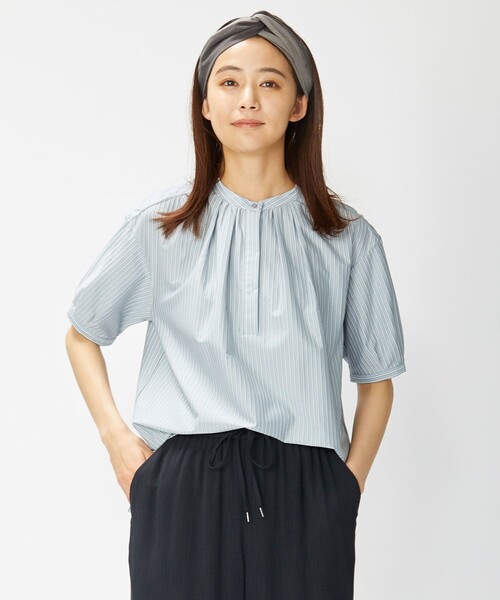 J.PRESS Ladies(J.プレス レディス)の「【イージーケア】ストライプジャージーⅡ カットソー(Tシャツ/カットソー・レディース・ホワイト系1/ベージュ系1/サックスブルー系1・SMALL)」の3枚目の写真