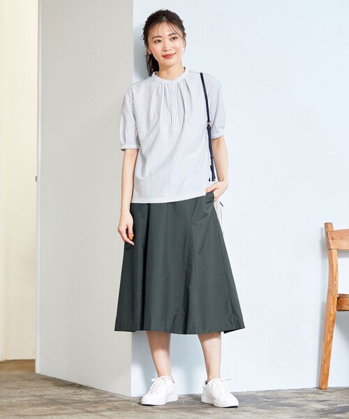 J.PRESS Ladies(J.プレス レディス)の「【イージーケア】ストライプジャージーⅡ カットソー(Tシャツ/カットソー・レディース・ホワイト系1/ベージュ系1/サックスブルー系1・SMALL)」の4枚目の写真