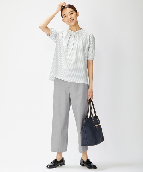 J.PRESS Ladies(J.プレス レディス)の「【イージーケア】ストライプジャージーⅡ カットソー(Tシャツ/カットソー・レディース・ホワイト系1/ベージュ系1/サックスブルー系1・SMALL)」の5枚目の写真