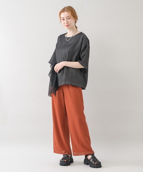 Paradise Picnic（パラダイスピクニック）の「デニムメッシュ切替プルオーバー（シャツ/ブラウス・レディース・ブラック/ネイビー・FREE）」の14枚目の写真