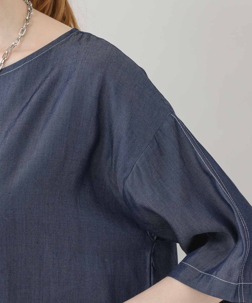 Paradise Picnic（パラダイスピクニック）の「デニムメッシュ切替プルオーバー（シャツ/ブラウス・レディース・ブラック/ネイビー・FREE）」の5枚目の写真