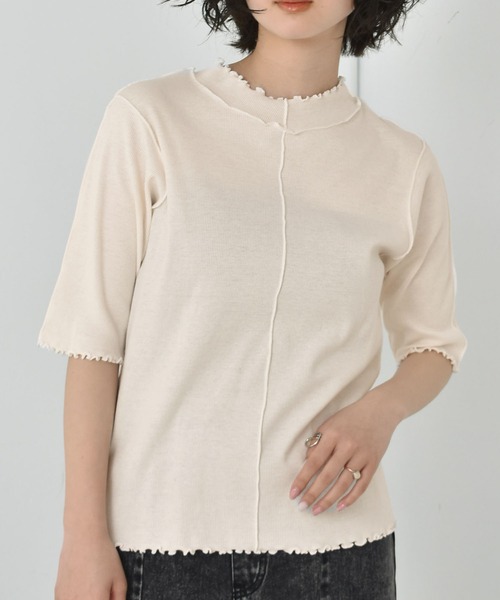 RETRO GIRL(レトロガール)の「テレコアソート5分袖CT(Tシャツ/カットソー・レディース・ホワイト/ブラック/グリーン/ホワイト系その他/ブラウン系その他・FREE)」の1枚目の写真