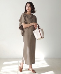 【WEB限定】Vネックロングジャンスカ+ポンチョセット