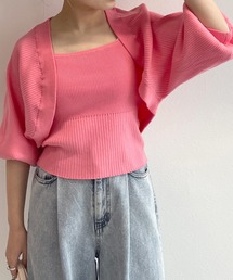 w closet | 【マルチウェイ】ニットショートカーディガン+キャミソールSET(ニット/セーター)