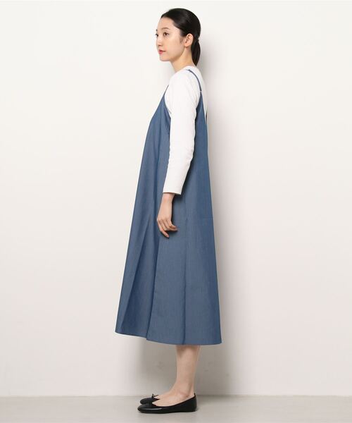 Lugnoncure(ルノンキュール)の「【BRING Material】キャミワンピース(ワンピース・レディース・ブラック/ベージュ/ブルー・フリ-)」の4枚目の写真