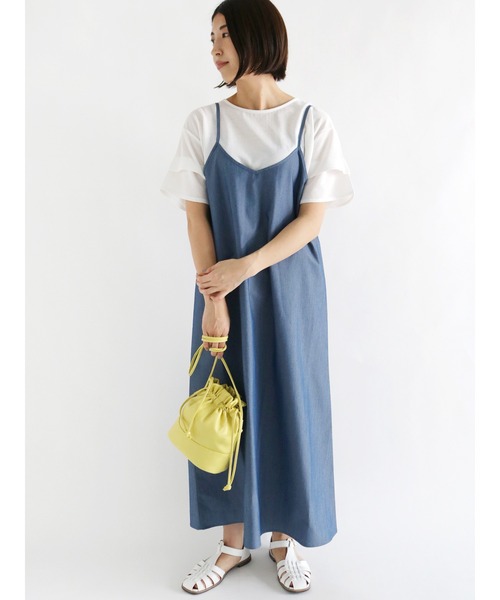 Lugnoncure(ルノンキュール)の「【BRING Material】キャミワンピース(ワンピース・レディース・ブラック/ベージュ/ブルー・フリ-)」の3枚目の写真