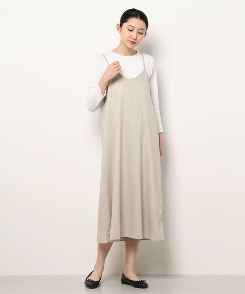 Lugnoncure(ルノンキュール)の「【BRING Material】キャミワンピース(ワンピース・レディース・ブラック/ベージュ/ブルー・フリ-)」の6枚目の写真