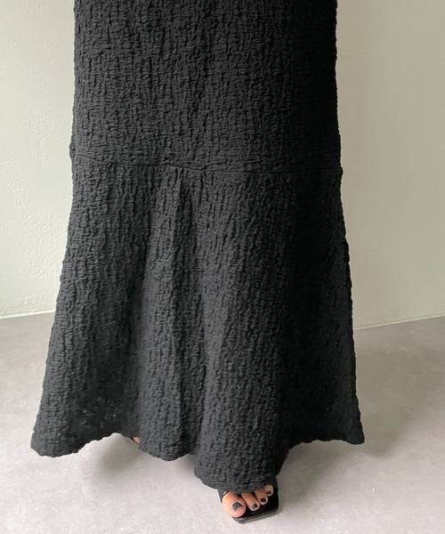 CIAOPANIC(チャオパニック)の「フクレジャガードアシメキャミワンピース(ワンピース・レディース・ブラック/ダークグリーン/モカ・FREE/0)」の5枚目の写真