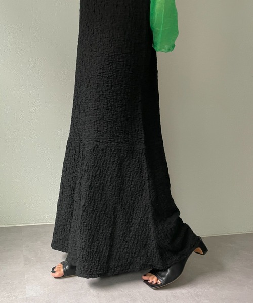 CIAOPANIC(チャオパニック)の「フクレジャガードアシメキャミワンピース(ワンピース・レディース・ブラック/ダークグリーン/モカ・FREE/0)」の4枚目の写真