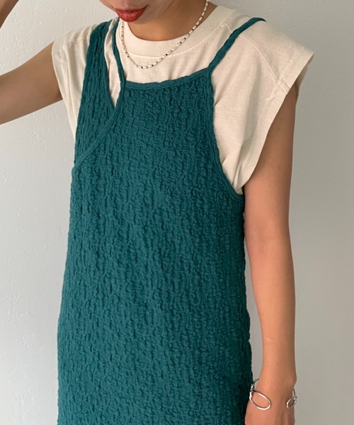 CIAOPANIC(チャオパニック)の「フクレジャガードアシメキャミワンピース(ワンピース・レディース・ブラック/ダークグリーン/モカ・FREE/0)」の19枚目の写真