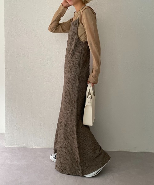 CIAOPANIC(チャオパニック)の「フクレジャガードアシメキャミワンピース(ワンピース・レディース・ブラック/ダークグリーン/モカ・FREE/0)」の15枚目の写真