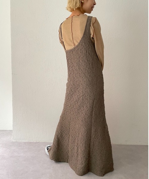 CIAOPANIC(チャオパニック)の「フクレジャガードアシメキャミワンピース(ワンピース・レディース・ブラック/ダークグリーン/モカ・FREE/0)」の16枚目の写真