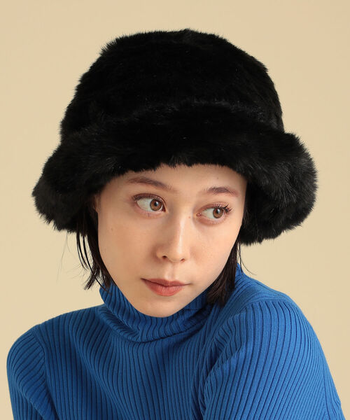 Ray BEAMS(レイビームス)の「Ray BEAMS / フェイクファー バケット ハット(ハット・レディース・ブラック/その他・ONE SIZE)」の12枚目の写真