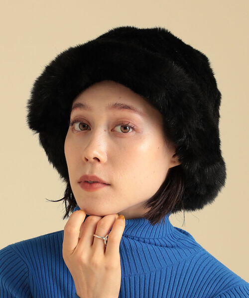 Ray BEAMS(レイビームス)の「Ray BEAMS / フェイクファー バケット ハット(ハット・レディース・ブラック/その他・ONE SIZE)」の13枚目の写真