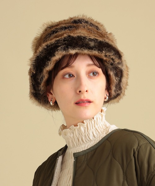 Ray BEAMS(レイビームス)の「Ray BEAMS / フェイクファー バケット ハット(ハット・レディース・ブラック/その他・ONE SIZE)」の4枚目の写真