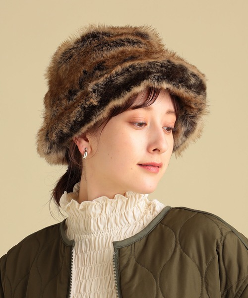 Ray BEAMS(レイビームス)の「Ray BEAMS / フェイクファー バケット ハット(ハット・レディース・ブラック/その他・ONE SIZE)」の5枚目の写真