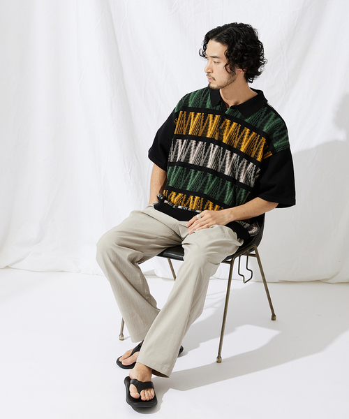 JOURNAL STANDARD(ジャーナルスタンダード)の「【GEOM PATTERN / ジオメパターン】ジャガード ニットポロシャツ(ポロシャツ・メンズ・ブラック/ネイビー/クリアイエロー/コバルトブルー・MEDIUM/LARGE)」の8枚目の写真
