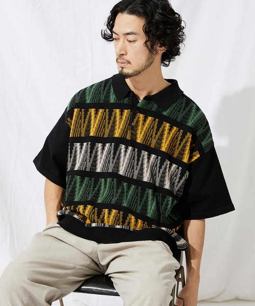 JOURNAL STANDARD(ジャーナルスタンダード)の「【GEOM PATTERN / ジオメパターン】ジャガード ニットポロシャツ(ポロシャツ・メンズ・ブラック/ネイビー/クリアイエロー/コバルトブルー・MEDIUM/LARGE)」の9枚目の写真