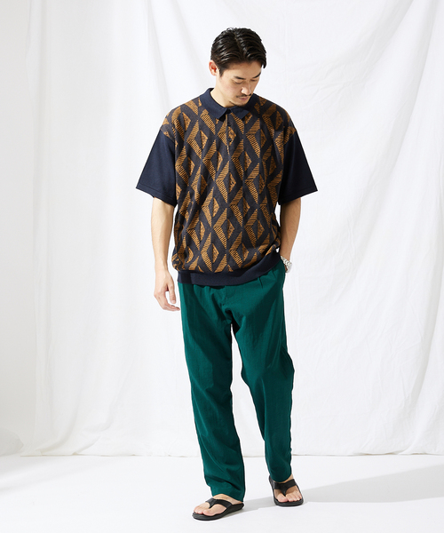 JOURNAL STANDARD(ジャーナルスタンダード)の「【GEOM PATTERN / ジオメパターン】ジャガード ニットポロシャツ(ポロシャツ・メンズ・ブラック/ネイビー/クリアイエロー/コバルトブルー・MEDIUM/LARGE)」の13枚目の写真