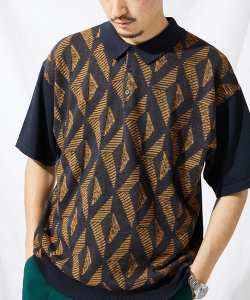 JOURNAL STANDARD(ジャーナルスタンダード)の「【GEOM PATTERN / ジオメパターン】ジャガード ニットポロシャツ(ポロシャツ・メンズ・ブラック/ネイビー/クリアイエロー/コバルトブルー・MEDIUM/LARGE)」の17枚目の写真