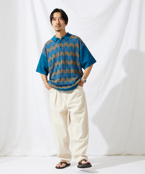 JOURNAL STANDARD(ジャーナルスタンダード)の「【GEOM PATTERN / ジオメパターン】ジャガード ニットポロシャツ(ポロシャツ・メンズ・ブラック/ネイビー/クリアイエロー/コバルトブルー・MEDIUM/LARGE)」の20枚目の写真