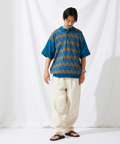 JOURNAL STANDARD(ジャーナルスタンダード)の「【GEOM PATTERN / ジオメパターン】ジャガード ニットポロシャツ(ポロシャツ・メンズ・ブラック/ネイビー/クリアイエロー/コバルトブルー・MEDIUM/LARGE)」の21枚目の写真