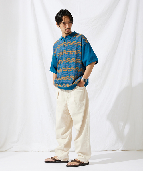 JOURNAL STANDARD(ジャーナルスタンダード)の「【GEOM PATTERN / ジオメパターン】ジャガード ニットポロシャツ(ポロシャツ・メンズ・ブラック/ネイビー/クリアイエロー/コバルトブルー・MEDIUM/LARGE)」の22枚目の写真