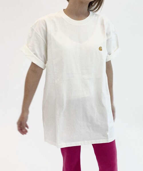 Carhartt WIP(カーハートダブリューアイピー)の「CARHARTT WIP S/S CHASE T-SHIRT(Tシャツ/カットソー・レディース・ブラック/グレー/アイボリー・SMALL/MEDIUM/X-SMALL)」の2枚目の写真