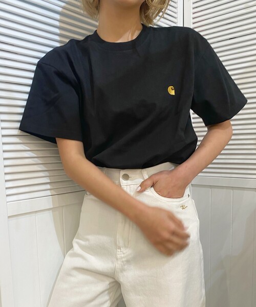 Carhartt WIP(カーハートダブリューアイピー)の「CARHARTT WIP S/S CHASE T-SHIRT(Tシャツ/カットソー・レディース・ブラック/グレー/アイボリー・SMALL/MEDIUM/X-SMALL)」の3枚目の写真