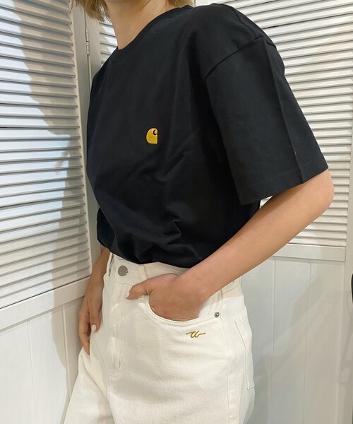 Carhartt WIP(カーハートダブリューアイピー)の「CARHARTT WIP S/S CHASE T-SHIRT(Tシャツ/カットソー・レディース・ブラック/グレー/アイボリー・SMALL/MEDIUM/X-SMALL)」の8枚目の写真