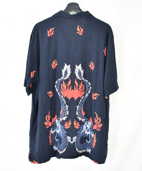 VINTAGE（ヴィンテージ）の「【ヴィンテージ古着】UTILITY  総柄　オープンカラーシャツ（シャツ/ブラウス・メンズ・ブラック・X-LARGE）」の2枚目の写真