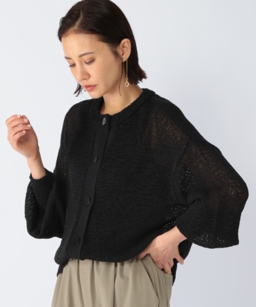 BARNYARDSTORM（バンヤードストーム）の「BARNYARDSTORM / テープヤーンカーデ（ニット/セーター・レディース・ホワイト/ブラック・FREE）」の7枚目の写真