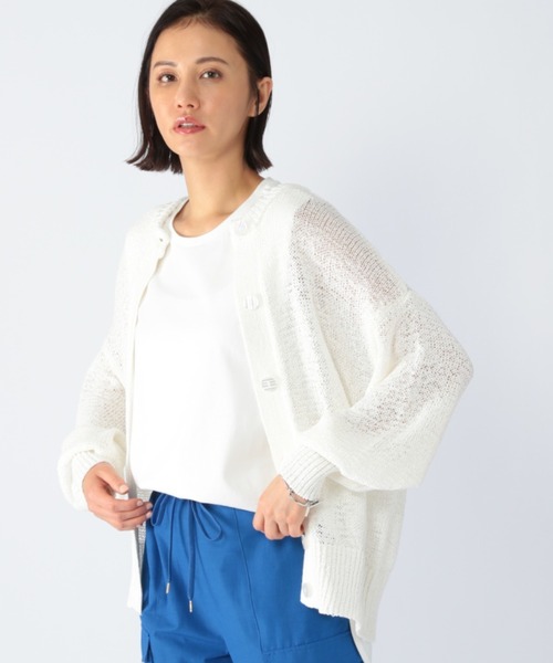 BARNYARDSTORM（バンヤードストーム）の「BARNYARDSTORM / テープヤーンカーデ（ニット/セーター・レディース・ホワイト/ブラック・FREE）」の4枚目の写真