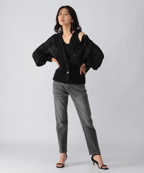 BARNYARDSTORM（バンヤードストーム）の「BARNYARDSTORM / テープヤーンカーデ（ニット/セーター・レディース・ホワイト/ブラック・FREE）」の15枚目の写真