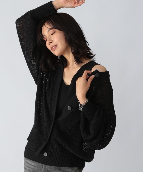 BARNYARDSTORM（バンヤードストーム）の「BARNYARDSTORM / テープヤーンカーデ（ニット/セーター・レディース・ホワイト/ブラック・FREE）」の14枚目の写真