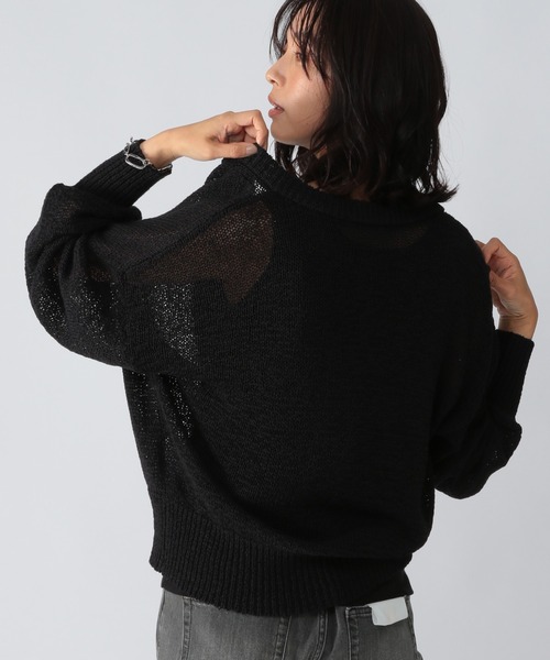 BARNYARDSTORM（バンヤードストーム）の「BARNYARDSTORM / テープヤーンカーデ（ニット/セーター・レディース・ホワイト/ブラック・FREE）」の16枚目の写真