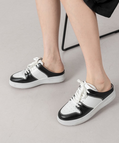 FOLLOWIN（フォロウィン）の「シンプル厚底サボ スニーカー（スニーカー・レディース・ホワイト/ブラック/グリーン/ブラック×ホワイト・24cm/25cm/23㎝）」の21枚目の写真