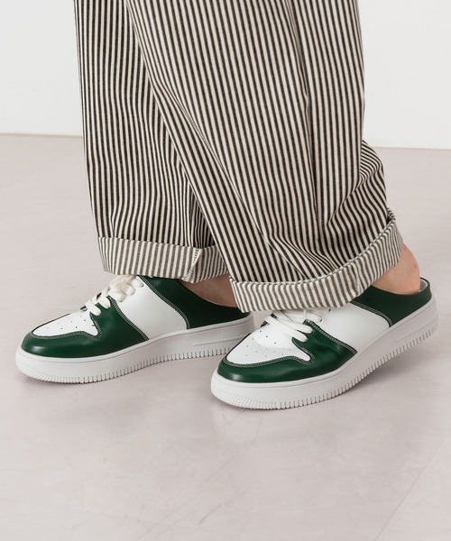 FOLLOWIN（フォロウィン）の「シンプル厚底サボ スニーカー（スニーカー・レディース・ホワイト/ブラック/グリーン/ブラック×ホワイト・24cm/25cm/23㎝）」の8枚目の写真
