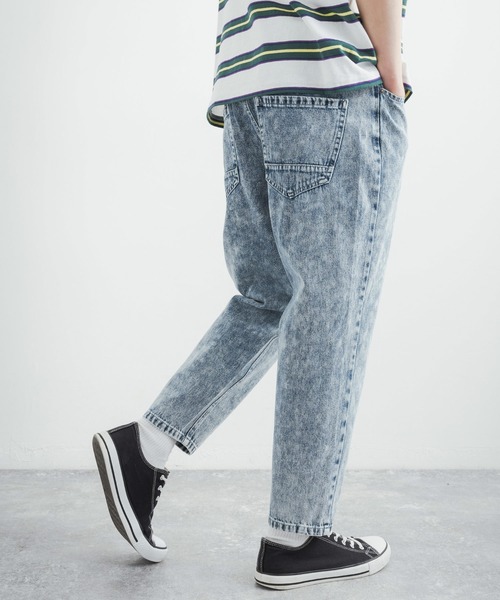 Rocky Monroe(ロッキーモンロー)の「ワイドデニムテーパードバギーパンツ 10オンス(デニムパンツ・メンズ・ライトブルー/ブラック/ブルー系/ブルー/ブラック系/ワンウォッシュ/インディゴブルー/ダークグリーン/キナリ/ケミカルウォッシュ/ブラック系1・M/L/S)」の13枚目の写真