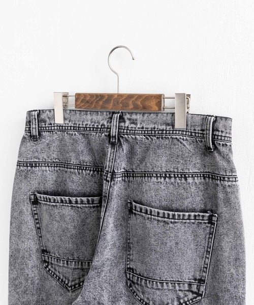 Rocky Monroe(ロッキーモンロー)の「ワイドデニムテーパードバギーパンツ 10オンス(デニムパンツ・メンズ・ライトブルー/ブラック/ブルー系/ブルー/ブラック系/ワンウォッシュ/インディゴブルー/ダークグリーン/キナリ/ケミカルウォッシュ/ブラック系1・M/L/S)」の19枚目の写真
