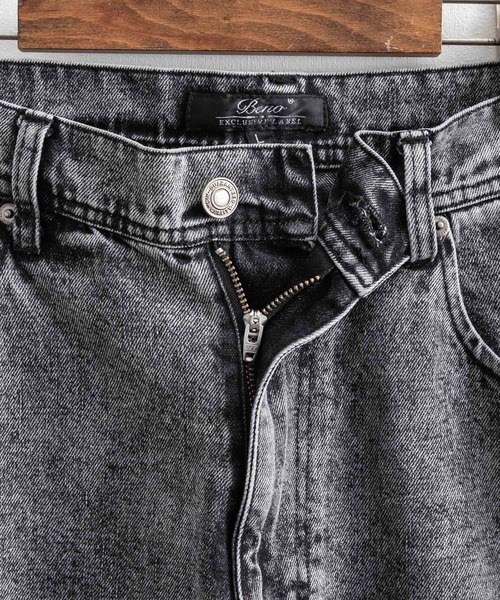 Rocky Monroe(ロッキーモンロー)の「ワイドデニムテーパードバギーパンツ 10オンス(デニムパンツ・メンズ・ライトブルー/ブラック/ブルー系/ブルー/ブラック系/ワンウォッシュ/インディゴブルー/ダークグリーン/キナリ/ケミカルウォッシュ/ブラック系1・M/L/S)」の18枚目の写真