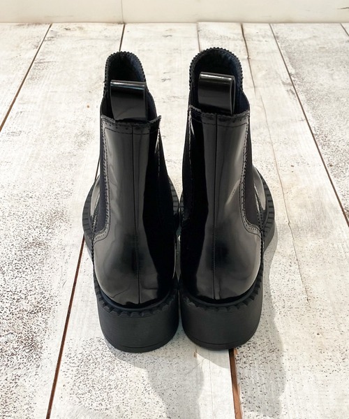 Jeffrey Campbell(ジェフリーキャンベル)の「ウィングチップ厚底サイドゴアブーツ(ブーツ・レディース・ブラック・38/39/37/36)」の2枚目の写真